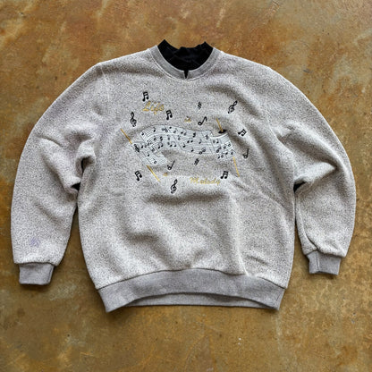 Bonworth Embroidered Grandma Sweater 'Life is a Melody' Music 90's - S Petite