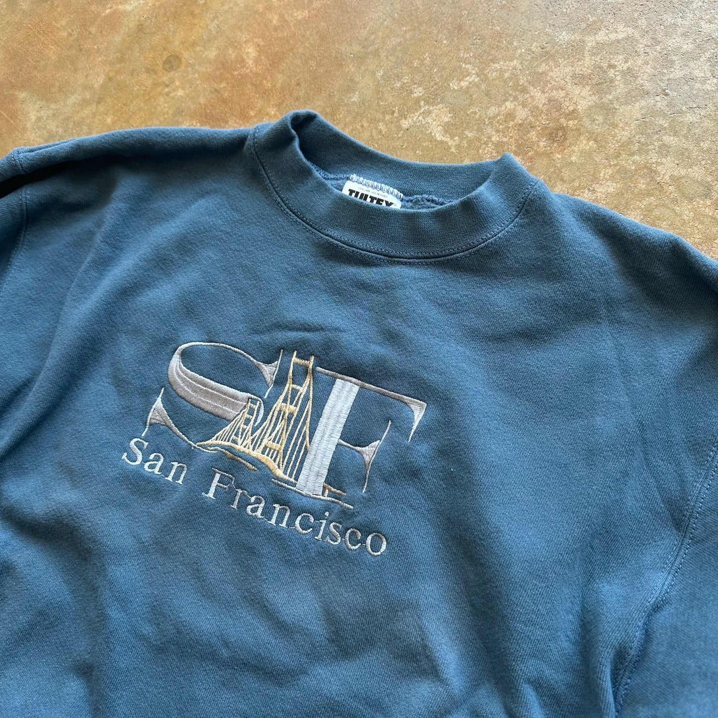 San Francisco Embroidered Crewneck Sweatshirt Blue 90's - S