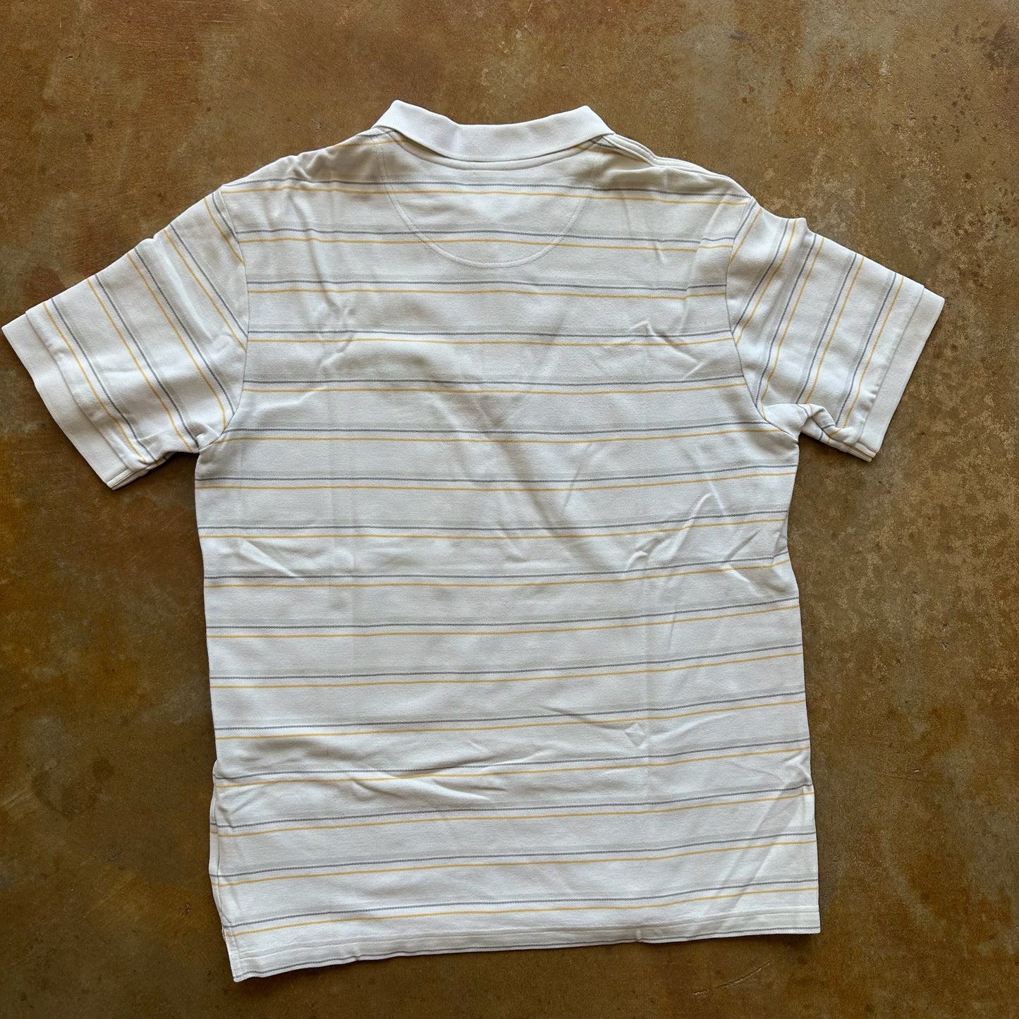 Nike Striped White Yellow Polo Shirt 00's - 2XL