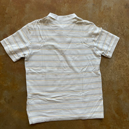 Nike Striped White Yellow Polo Shirt 00's - 2XL