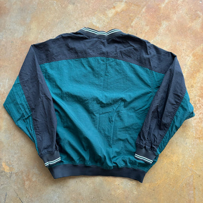 Nike Green Black Colorblock Anorak Windbreaker Jacket Pullover 90's - L