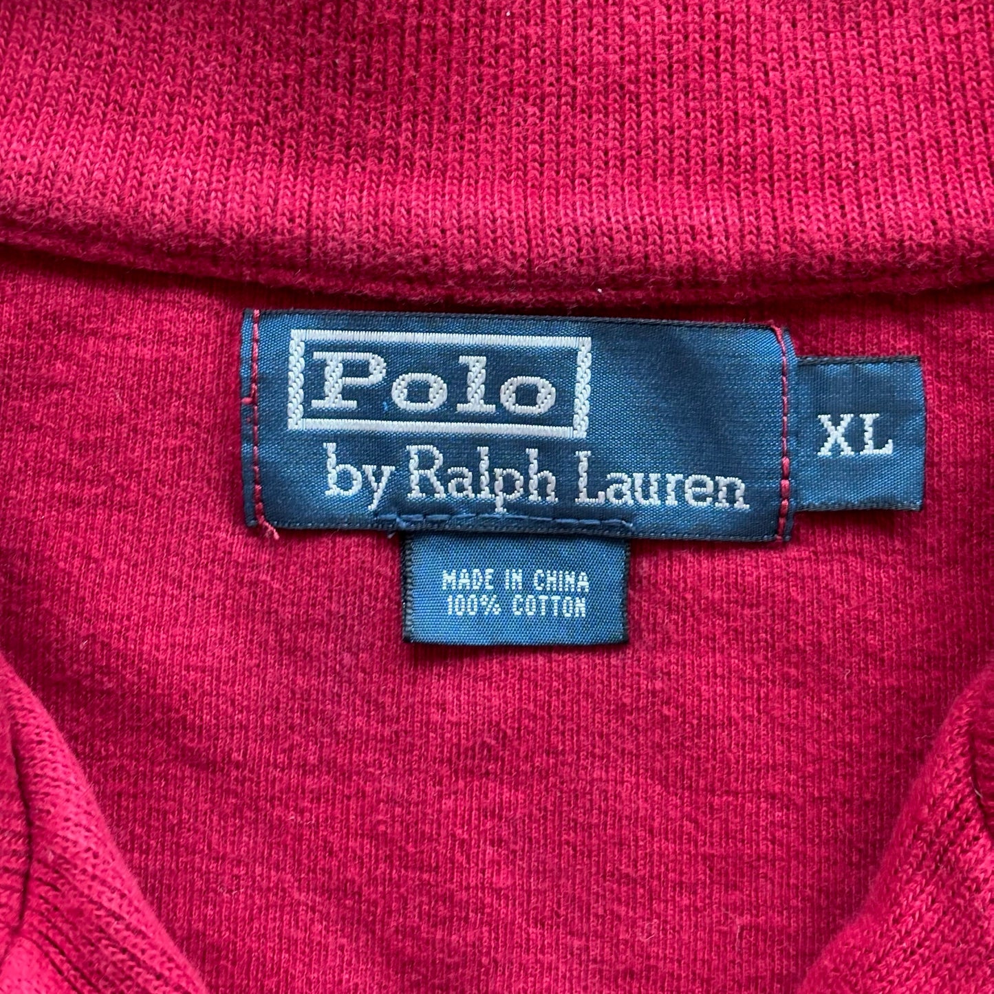 Polo Ralph Lauren Knit 1/4 Zip Sweater Red 90's - XL