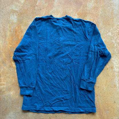 Mickey Unlimited Long Sleeve Henley Shirt Embroidered Paint Donald Duck Mickey 90's - M