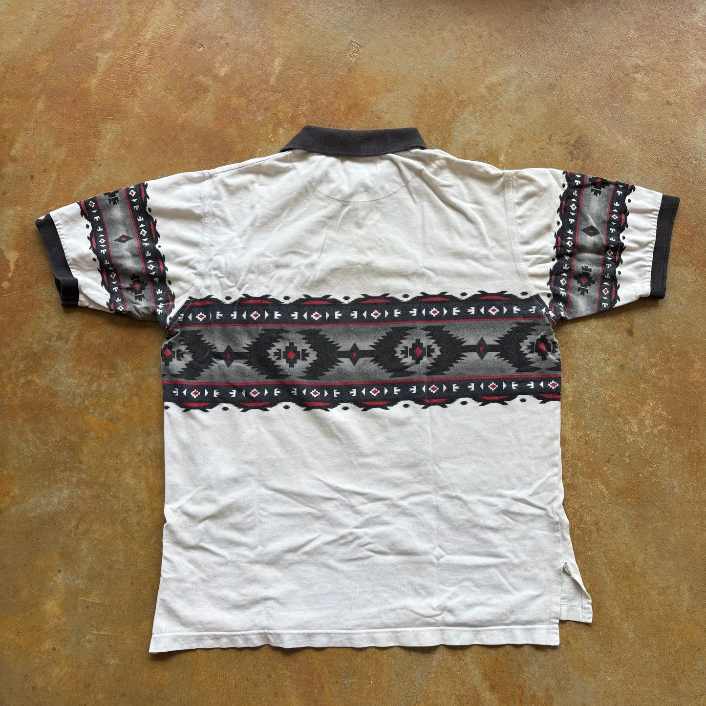Cumberland Outfitters Aztec Pattern Polo Shirt Western 90's - L