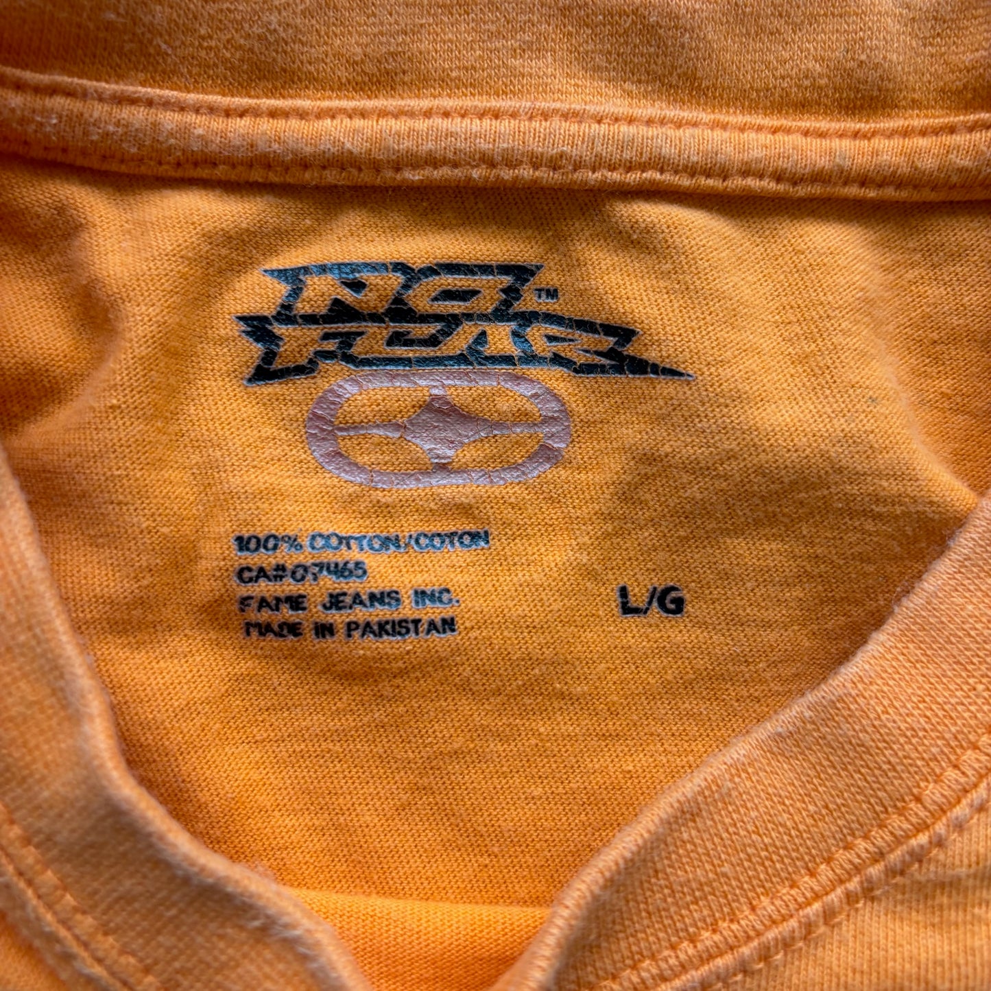 No Fear Graphic Orange Skull y2k Shirt 00's - L