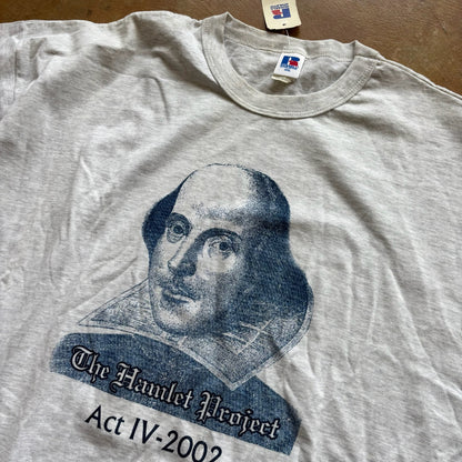 NWT William Shakespeare Hamlet Project Show Broadway Graphic Russell Shirt 00's - 2XL