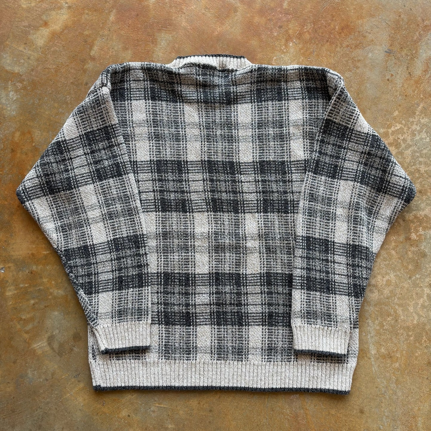 Liberty Plaid Knit Pattern Sweater Heavyweight 90's - L