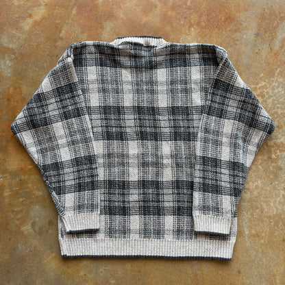 Liberty Plaid Knit Pattern Sweater Heavyweight 90's - L