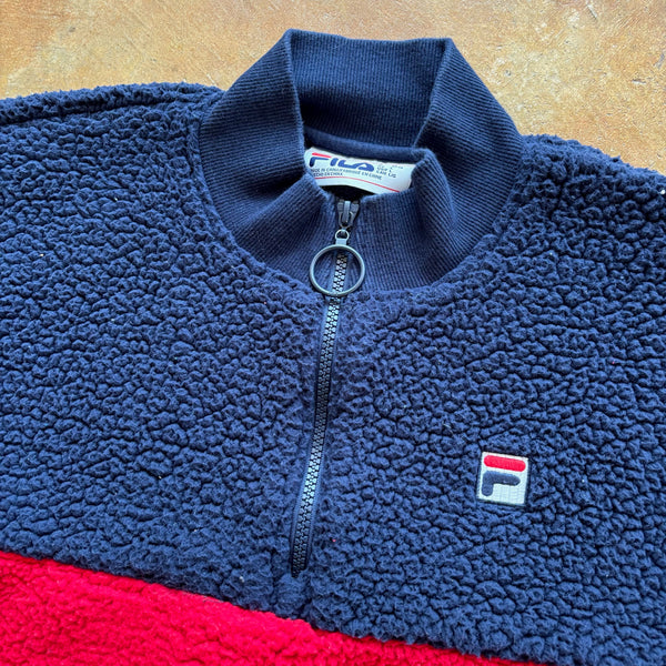 Fila Colorblock Fleece 1/2 Zip Jacket Fuzzy 90's - Womens L hover