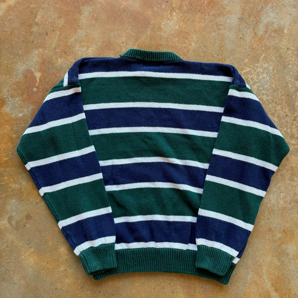 Ivy Club Classics Heavyweight Knit Striped Sweater Preppy 90's - L hover