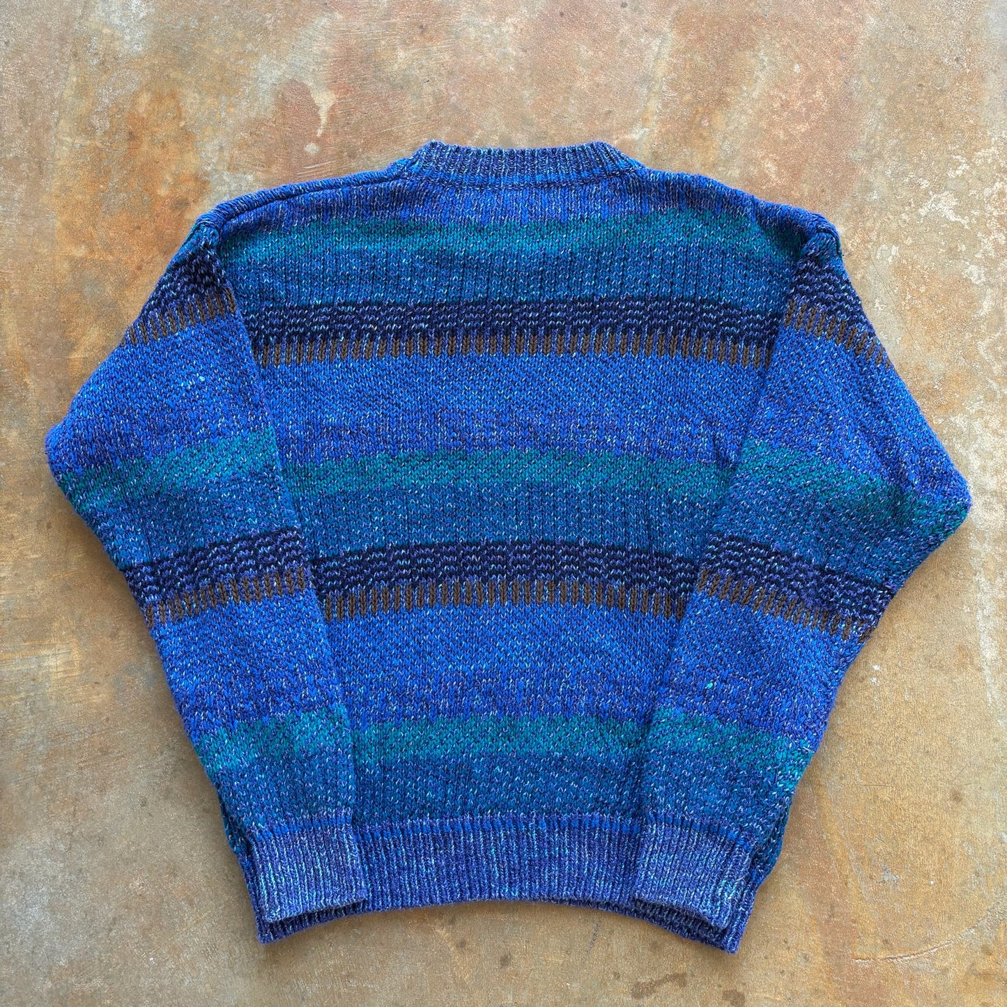 Colours Alexander Julian Heavyweight Knit Linen Blend Colorful Handframed Sweater 90's - S