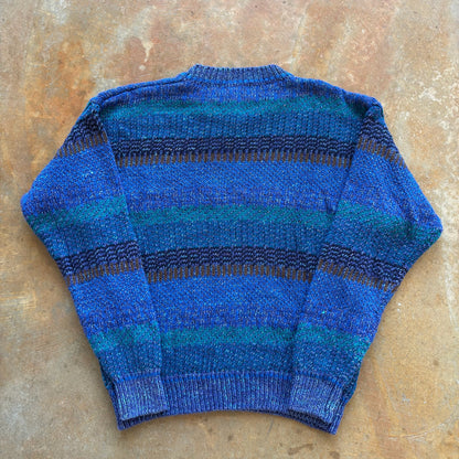 Colours Alexander Julian Heavyweight Knit Linen Blend Colorful Handframed Sweater 90's - S