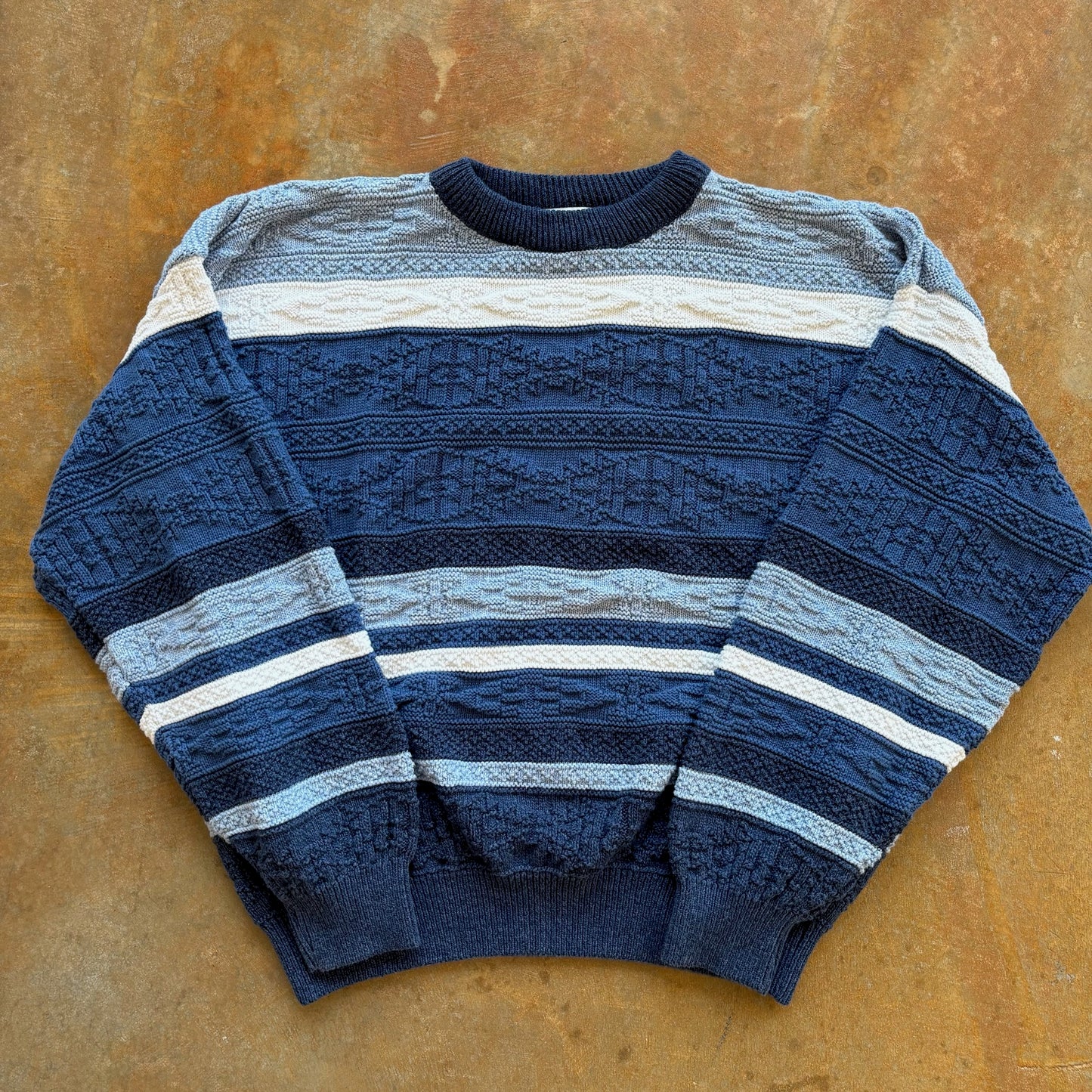 PDX Sportswear Striped Fair Isle Knit Heavyweight Sweater 90's - XL