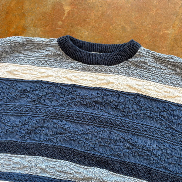 PDX Sportswear Striped Fair Isle Knit Heavyweight Sweater 90's - XL hover