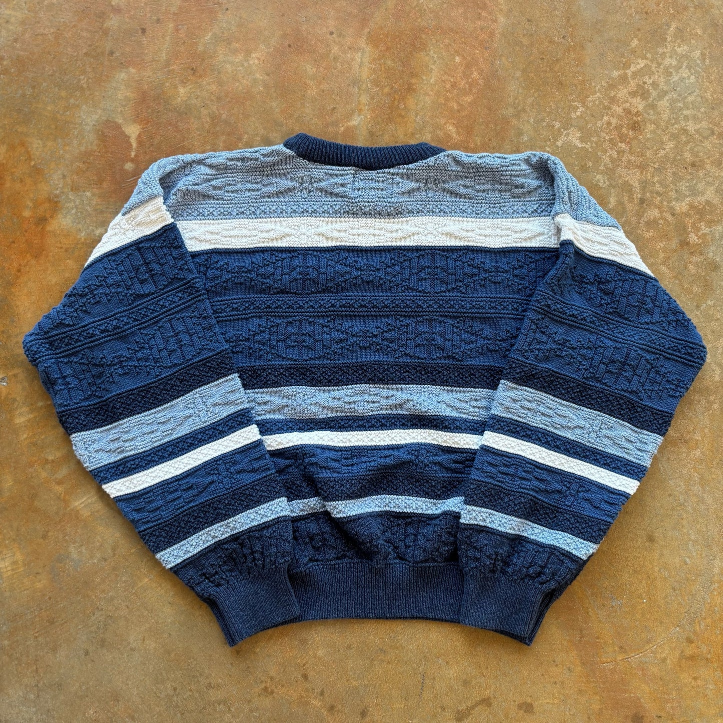 PDX Sportswear Striped Fair Isle Knit Heavyweight Sweater 90's - XL