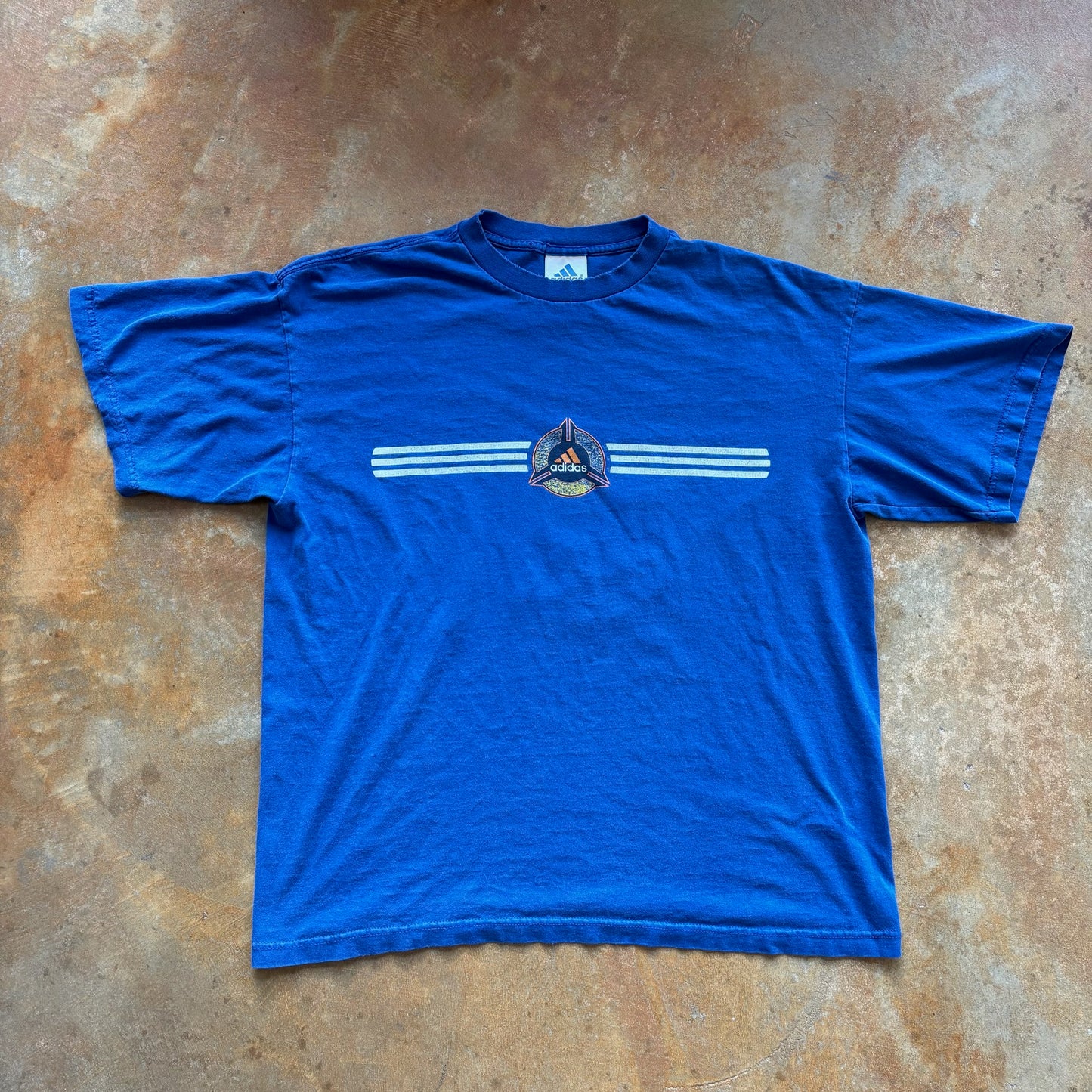 Adidas Weightlifting Workout Center Logo Double Sided Graphic Shirt 90's - L