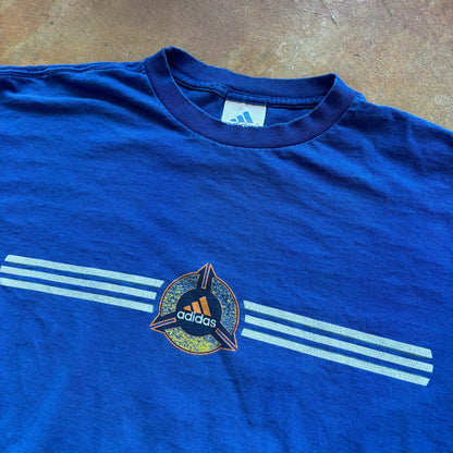 Adidas Weightlifting Workout Center Logo Double Sided Graphic Shirt 90's - L