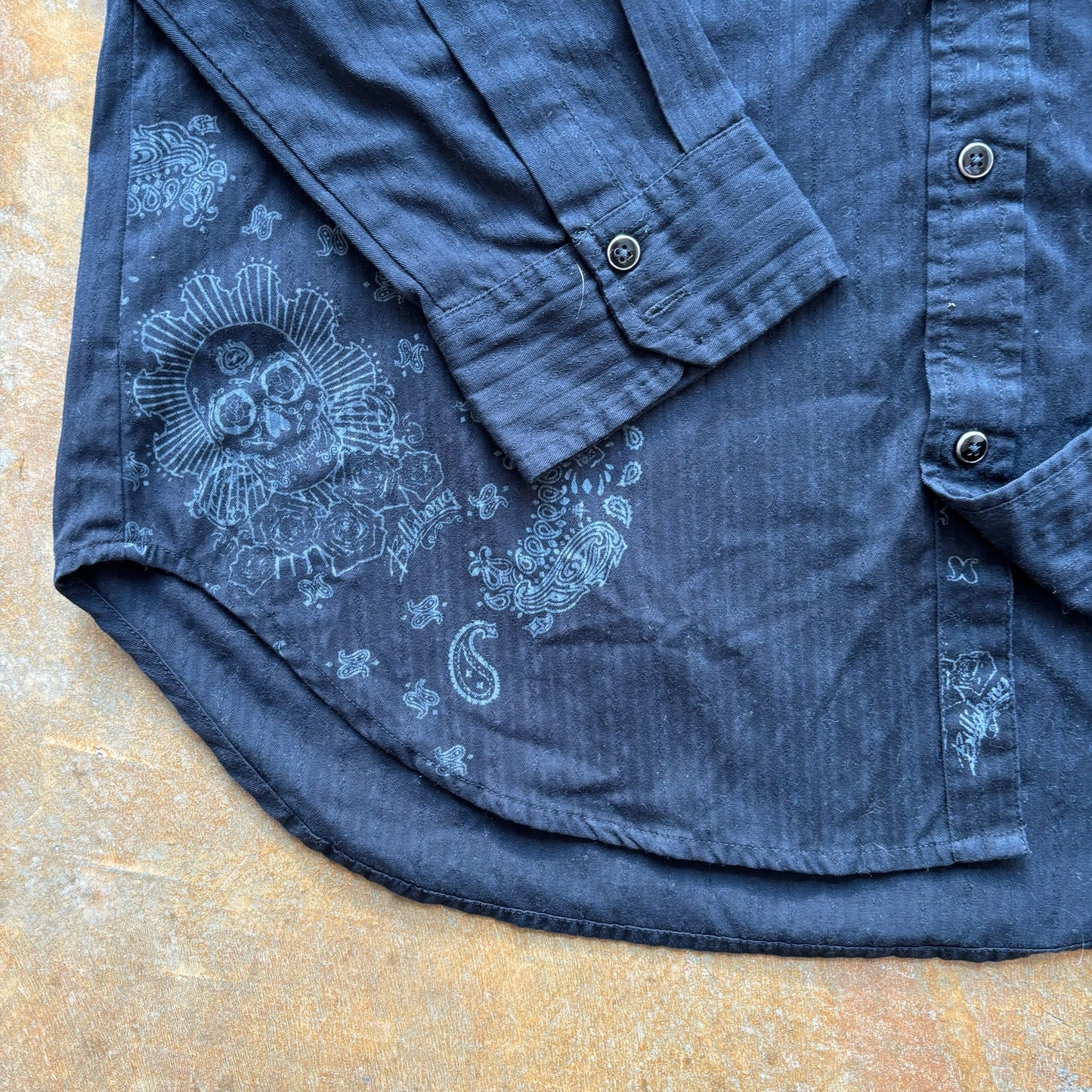 Billabong y2k Surfer Goth Script Style Button Up Shirt 00's - XL