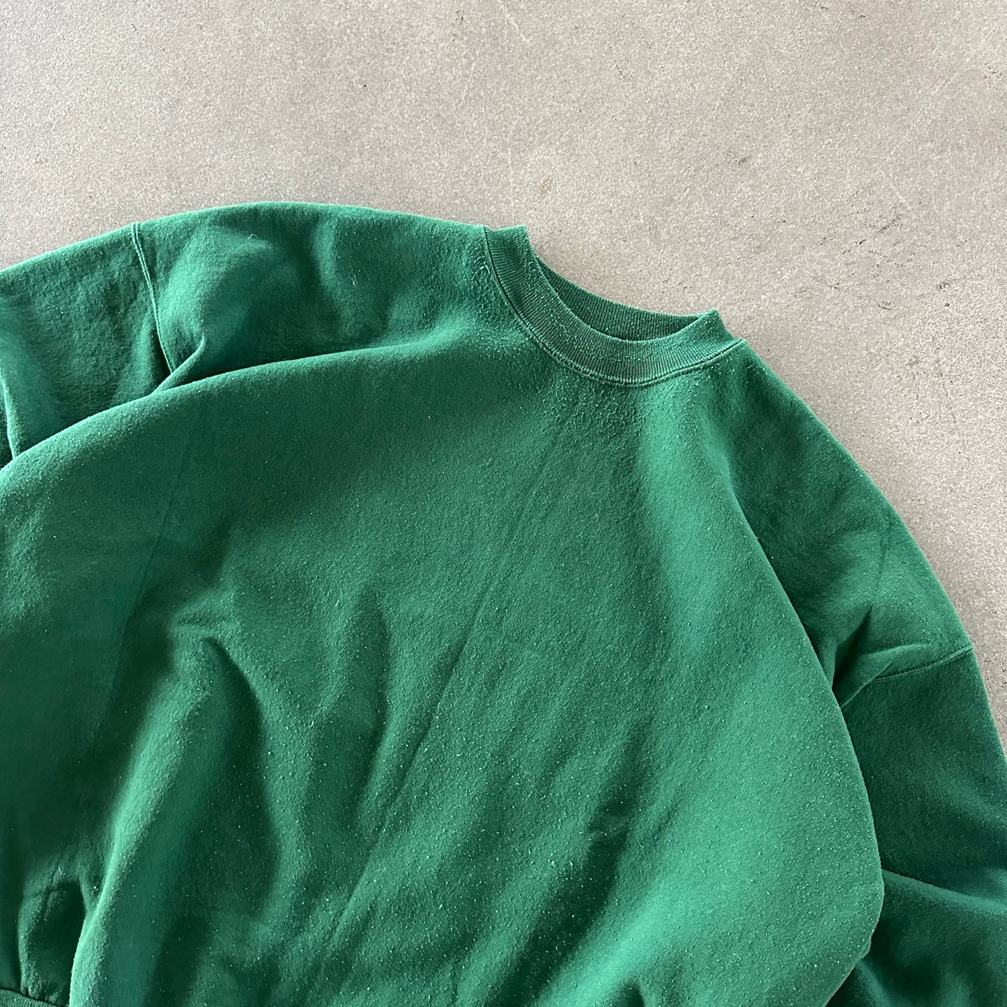 Hanes Blank Boxy Oversized Crewneck Sweatshirt Forest Green 90's - 2XL
