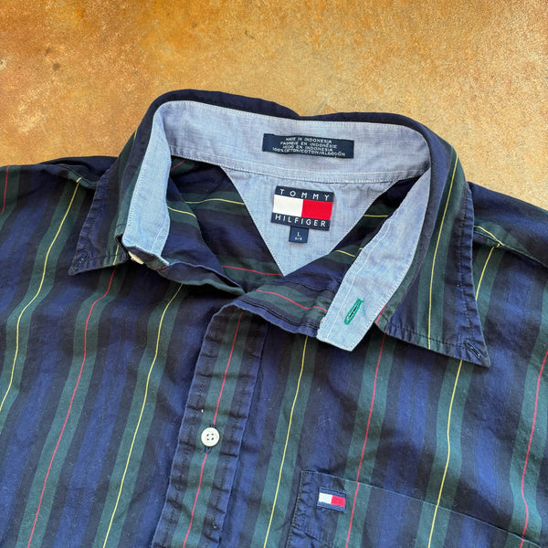 Tommy Hilfiger Striped Colorful Button Up Shirt 90's - L hover
