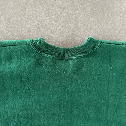 Hanes Blank Boxy Oversized Crewneck Sweatshirt Forest Green 90's - 2XL