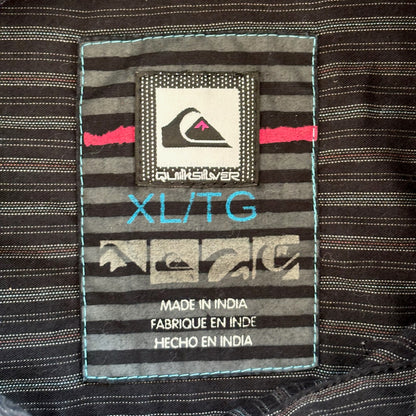Quiksilver y2k Script Surfer Gothic Script Button Up Shirt 00's - XL