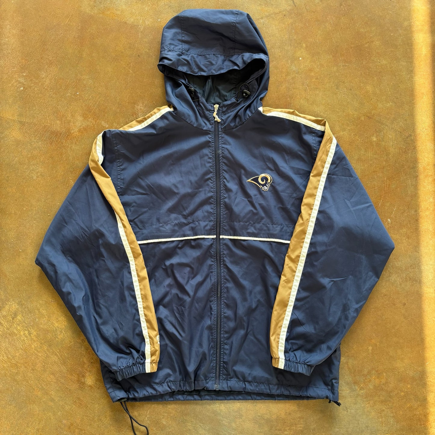 St. Louis Rams Spotlight Windbreaker Rain Jacket Embroidered 00's - L