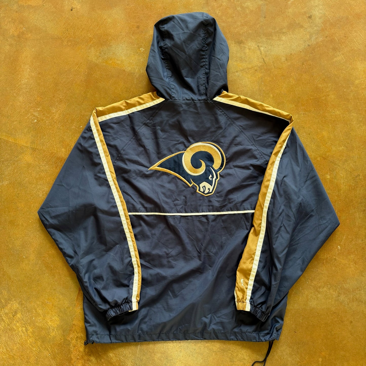 St. Louis Rams Spotlight Windbreaker Rain Jacket Embroidered 00's - L