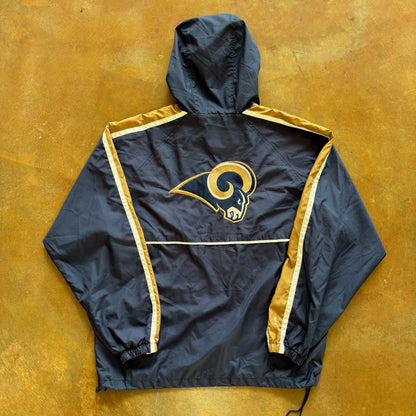 St. Louis Rams Spotlight Windbreaker Rain Jacket Embroidered 00's - L