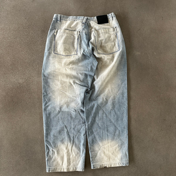 Lot 29 Baggy Wide Leg Light Wash Faded Skater Jeans 90's - 38 hover