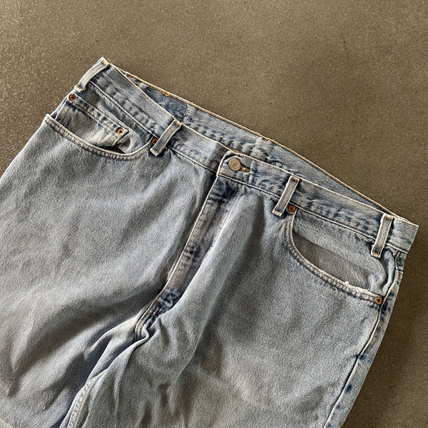 Levis 550 Relaxed Baggy Fit Distressed Faded Skater Light Wash Jeans 90's - 38 hover