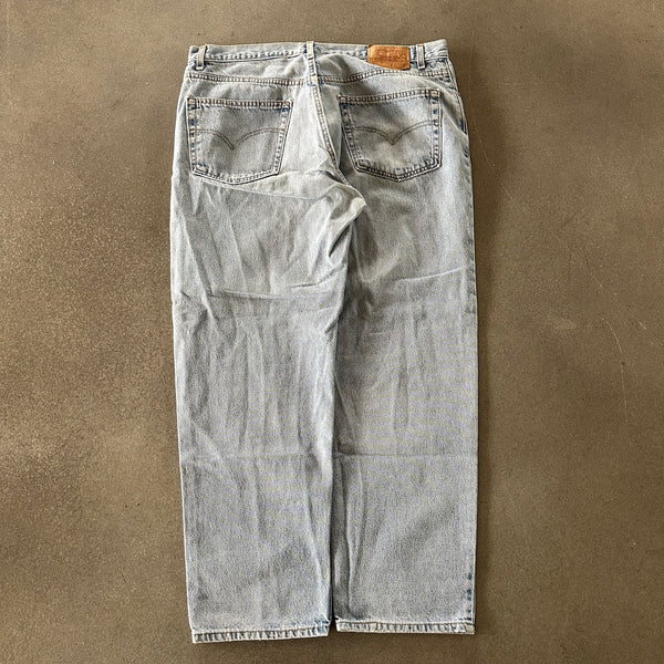 Levis 550 Relaxed Baggy Fit Distressed Faded Skater Light Wash Jeans 90's - 38