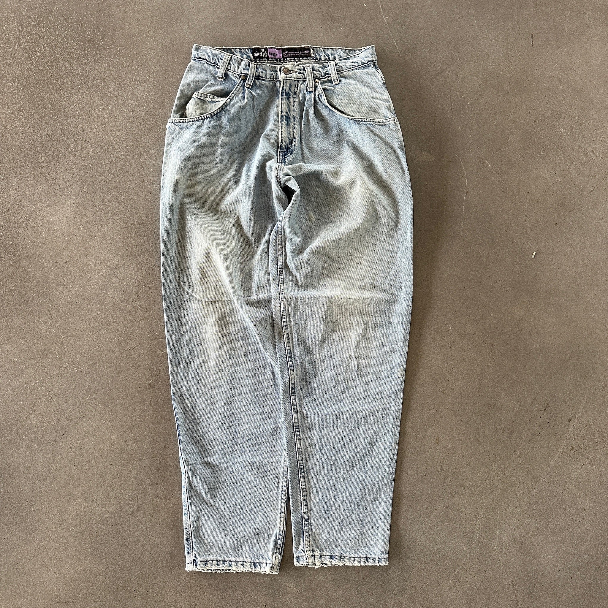 Levis Silvertab Baggy Jeans Distressed Light Wash Jeans Skater USA