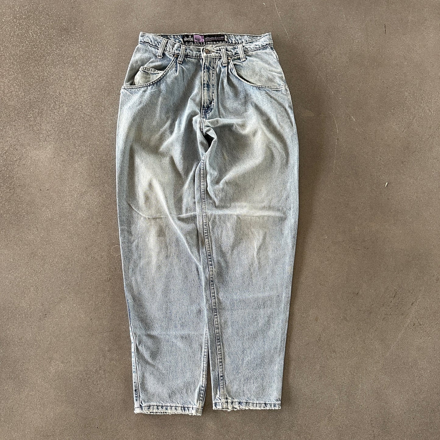 Levis Silvertab Baggy Jeans Distressed Light Wash Jeans Skater USA Made 90's - 30