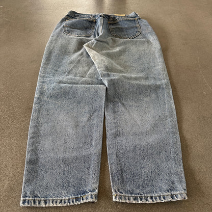Lee Riders Distressed Baggy Light Wash Jeans Womens Union Made 90's - 14 Petite