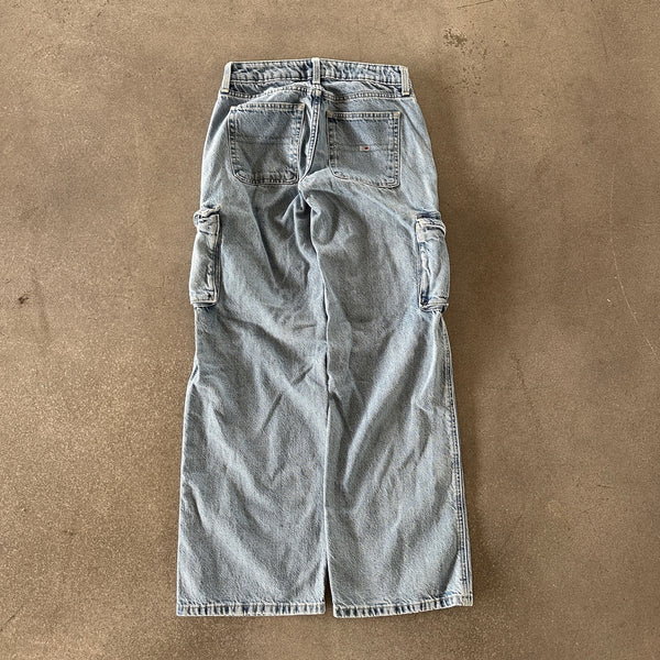 Tommy Hilfiger Cargo Pocket Baggy Light Wash Jeans Womens 00's - 28 hover