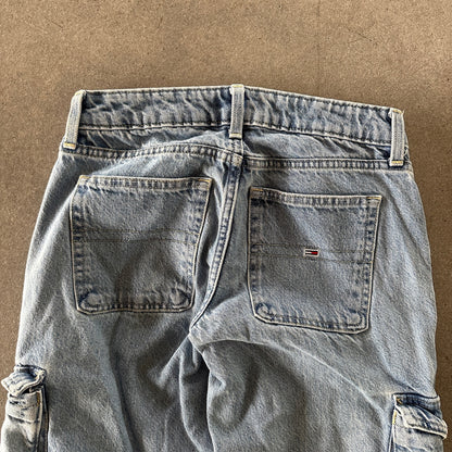 Tommy Hilfiger Cargo Pocket Baggy Light Wash Jeans Womens 00's - 28