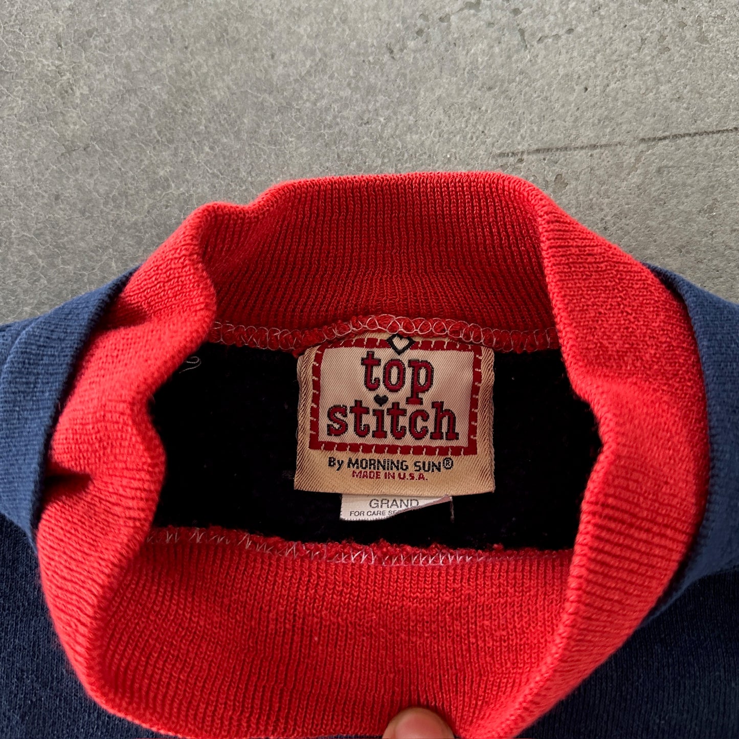 Top Stitch Morning Sun Cardinal Bird Embroidered Double Collar Grandma Sweater 90's - M