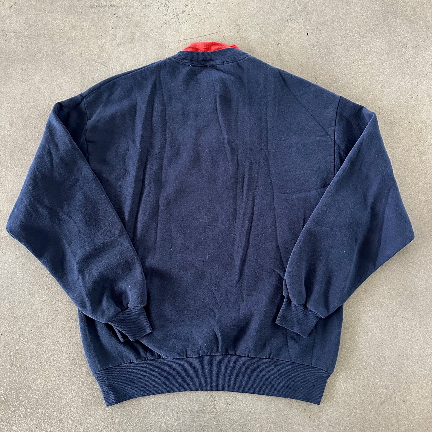 Top Stitch Morning Sun Cardinal Bird Embroidered Double Collar Grandma Sweater 90's - M