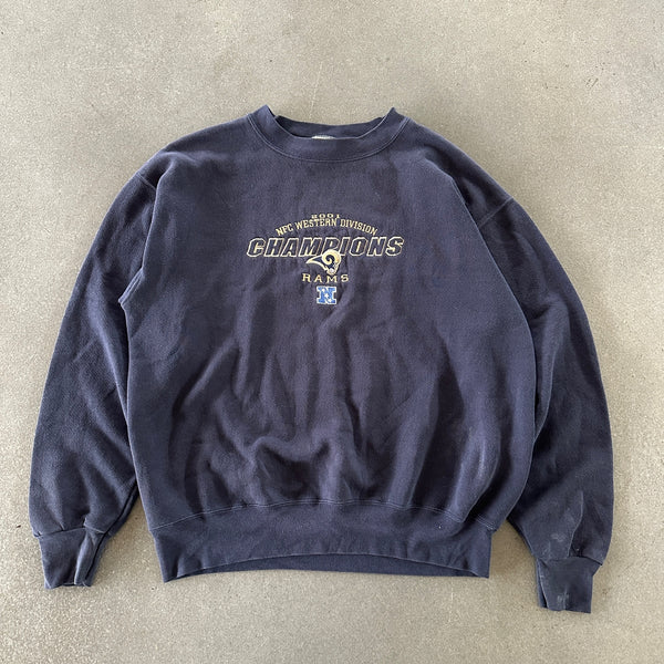 St. Louis Rams 2001 NFC Champions Embroidered Sweatshirt Lee Sport 00's - M