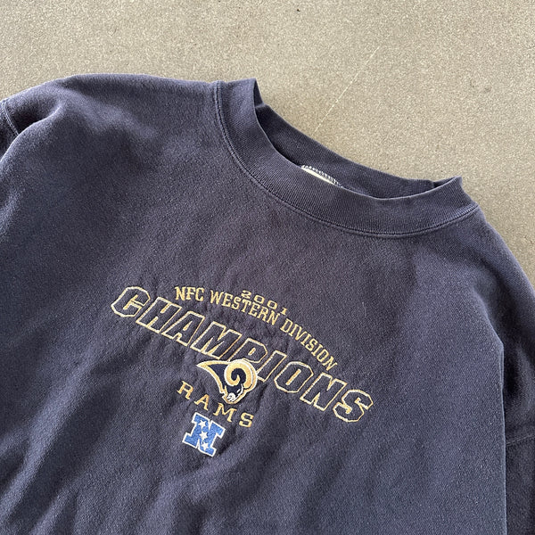 St. Louis Rams 2001 NFC Champions Embroidered Sweatshirt Lee Sport 00's - M hover