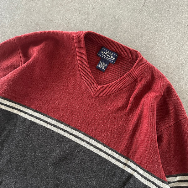 Sonoma Heavyweight Surf Skate Stripe Two Tone Sweater 90's - L hover