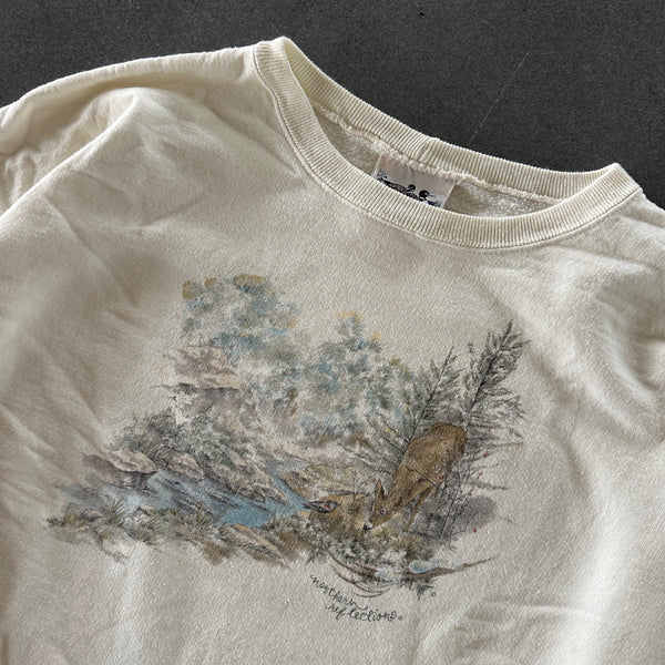 Northern Reflections Nature Scene Deer Heavyweight Crewneck Sweatshirt 90's - XL hover