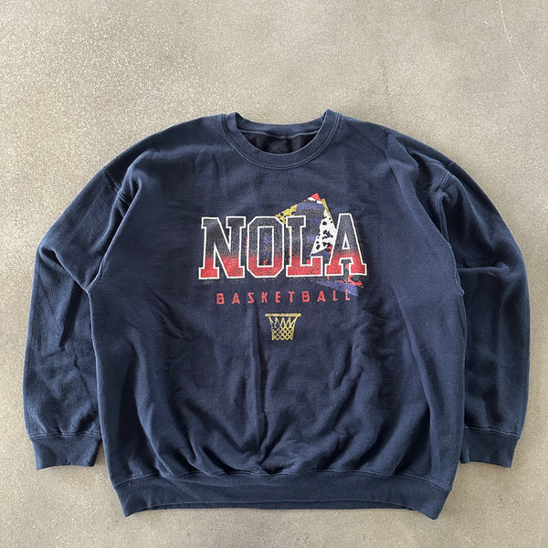 New Orlean Pelicans Crewneck Sweatshirt NOLA Basketball 00's - 2XL