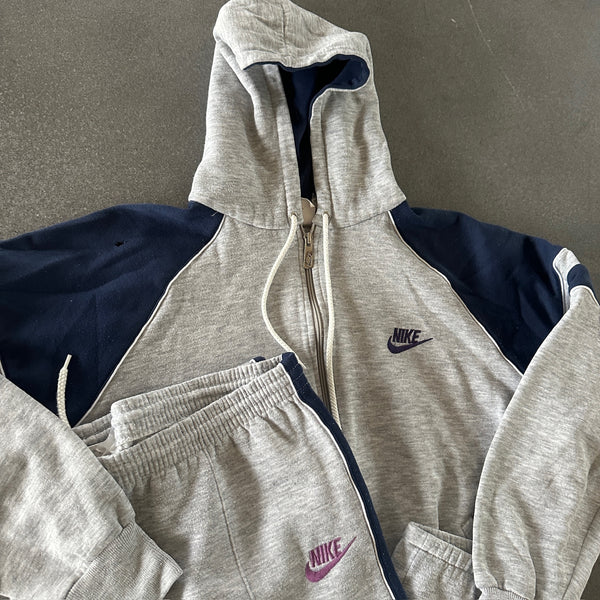 Nike 2 Piece Cotton Tracksuit Gray Purple 80's - XL hover