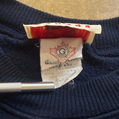 Canada Embroidered Flower Graphic Crewneck Sweatshirt 90's - XL