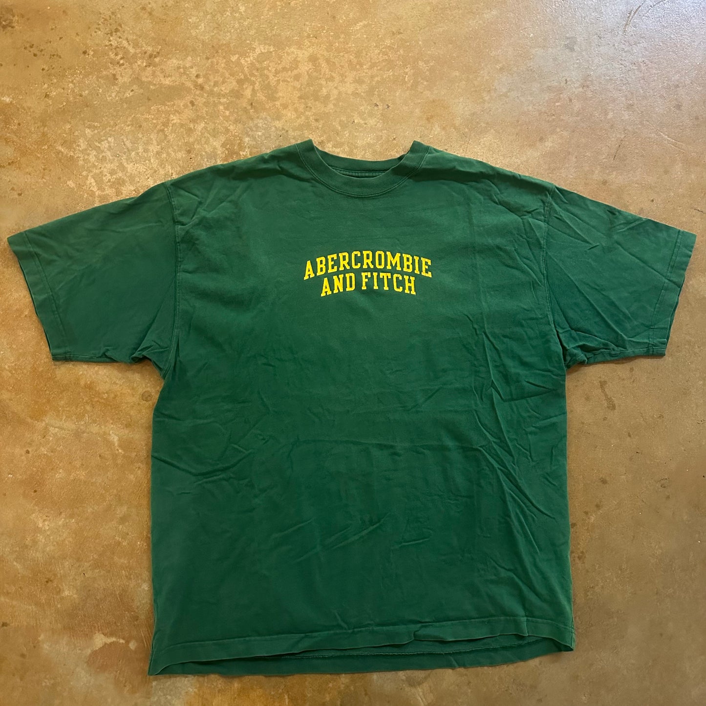 Abercrombie & Fitch Green Spellout Tee Shirt Y2K Style 00's - XL