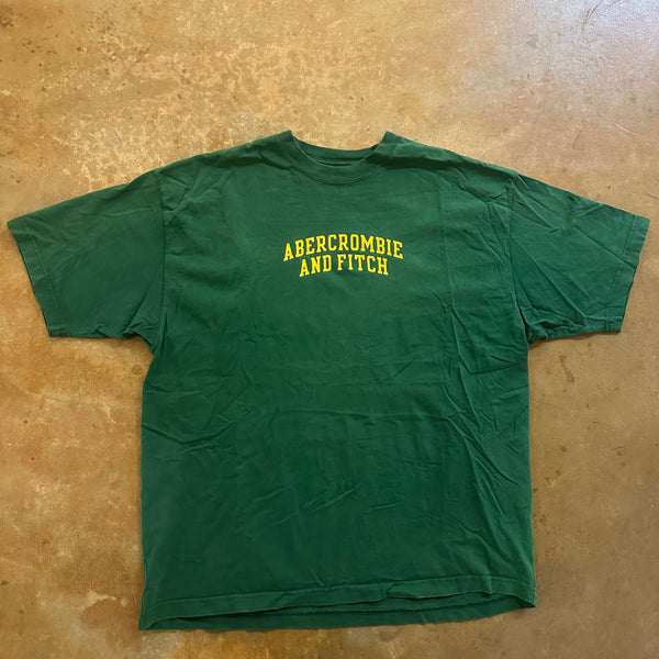 Abercrombie & Fitch Green Spellout Tee Shirt Y2K Style 00's - XL
