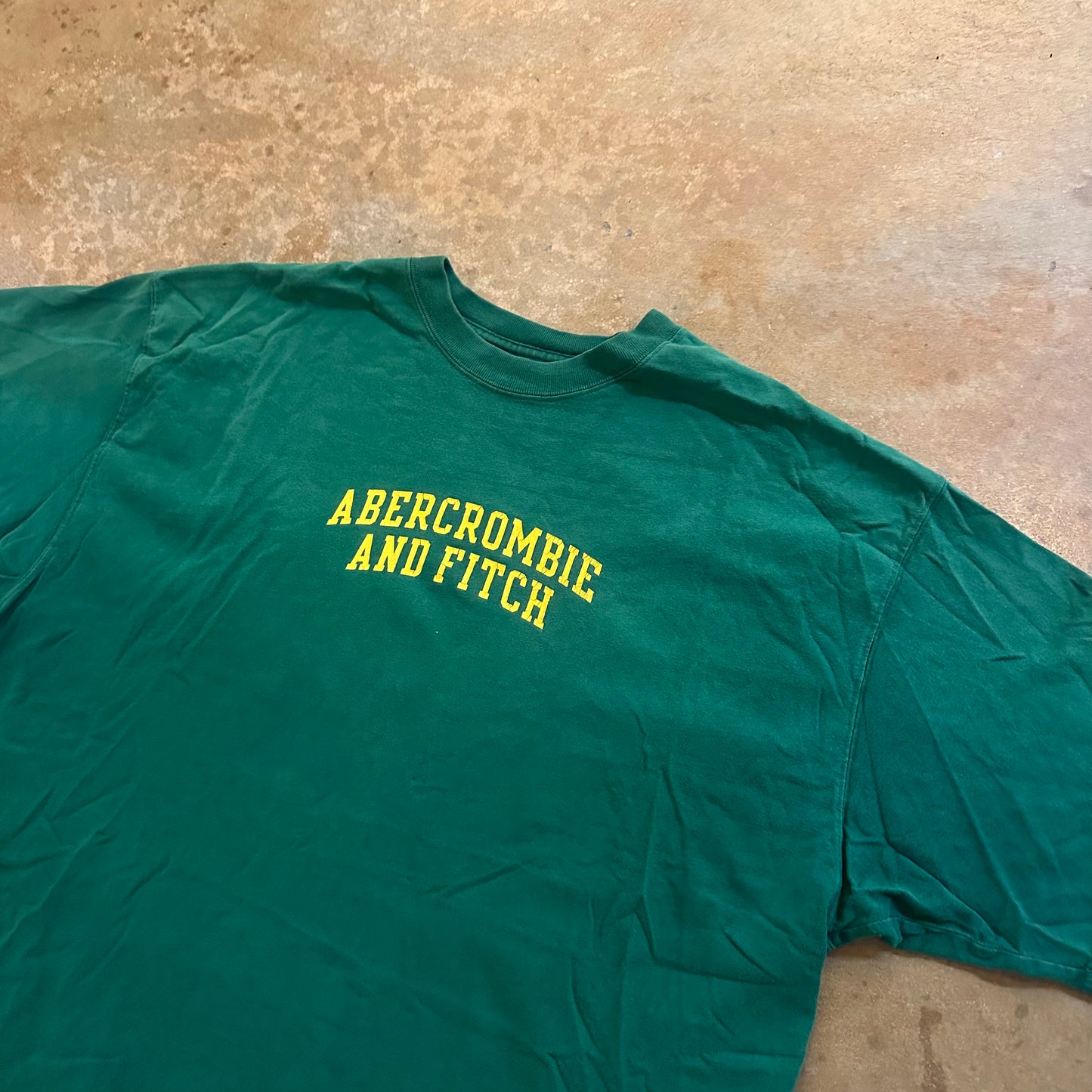 Abercrombie & Fitch Green Spellout Tee Shirt Y2K Style 00's - XL