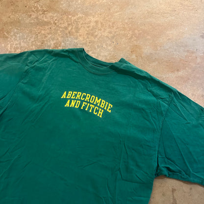 Abercrombie & Fitch Green Spellout Tee Shirt Y2K Style 00's - XL